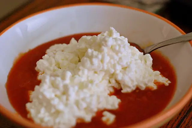 Ketchup on cottage cheese